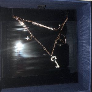 Swarovski,  Glowing Key Necklace, Blue